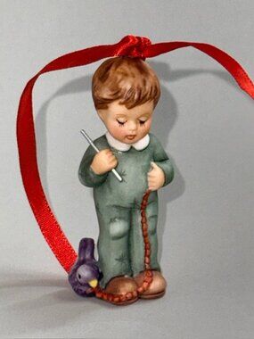 Vintage Hummel Christmas Ornament Goebel Berta Figurine Germany Popcorn String